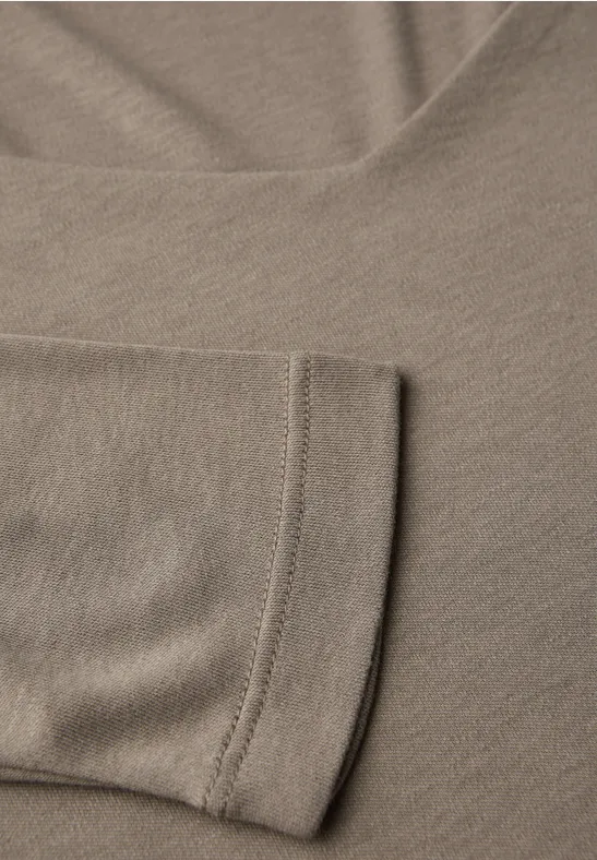 Shirt mit Carrée Ausschnitt bark brown