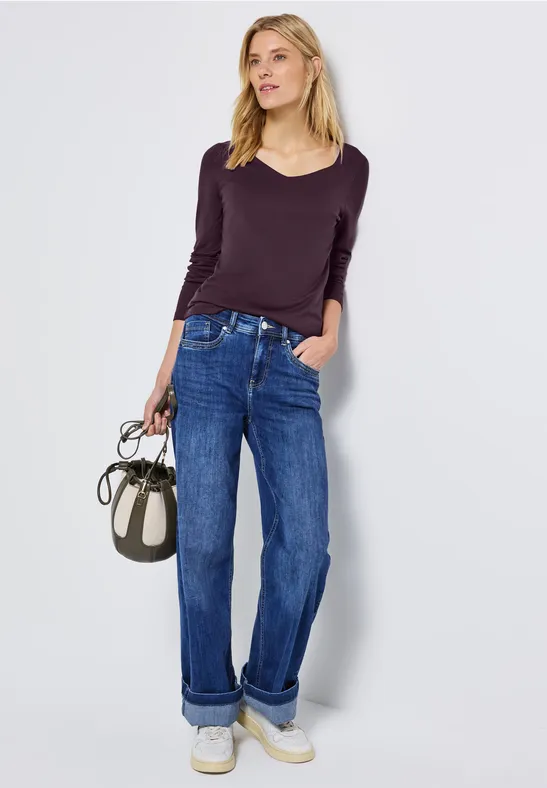 Shirt met carrée halslijn Jazz Berry