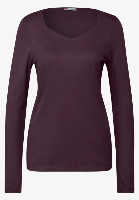 Shirt met carrée halslijn Jazz Berry