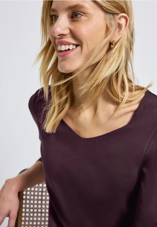 Shirt met carrée halslijn Jazz Berry