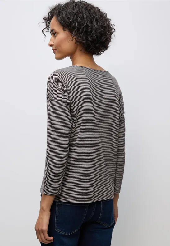 T-shirt avec structure côtelée deep roast brown
