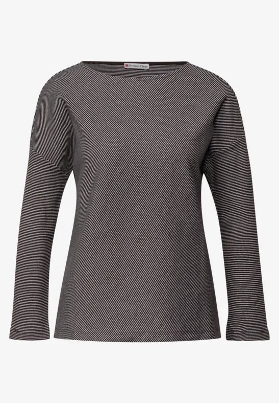 T-shirt avec structure côtelée deep roast brown
