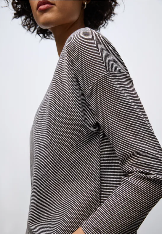 T-shirt avec structure côtelée deep roast brown