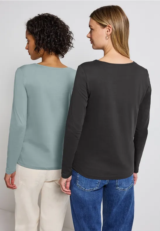 2-pack shirts met lange mouwen null