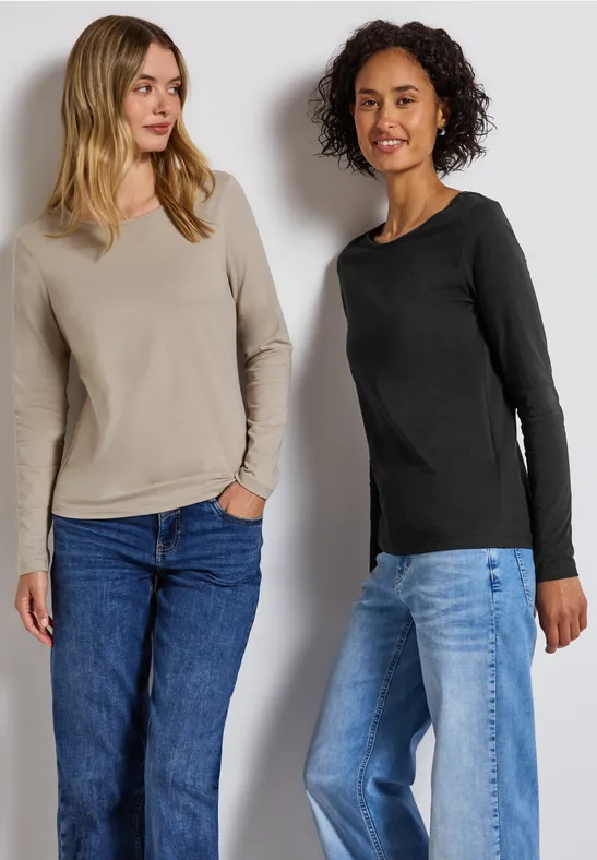 2-pack shirts met lange mouwen null