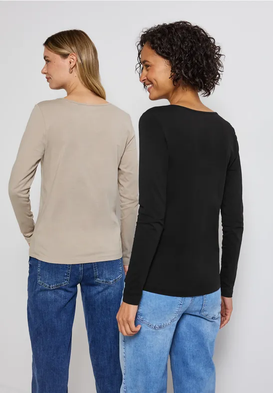 2-pack shirts met lange mouwen null