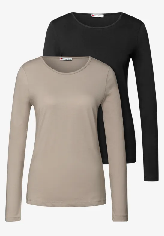 2-pack shirts met lange mouwen null