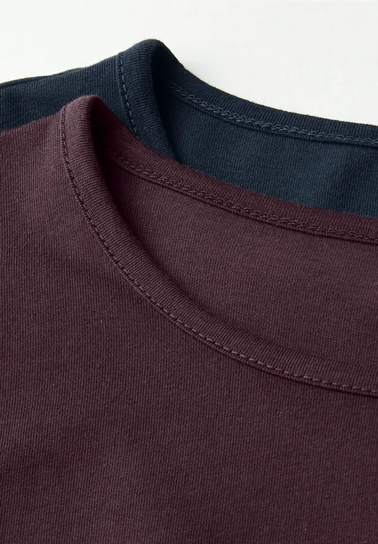 2er-Pack Langarmshirts deep blue/jazz berry