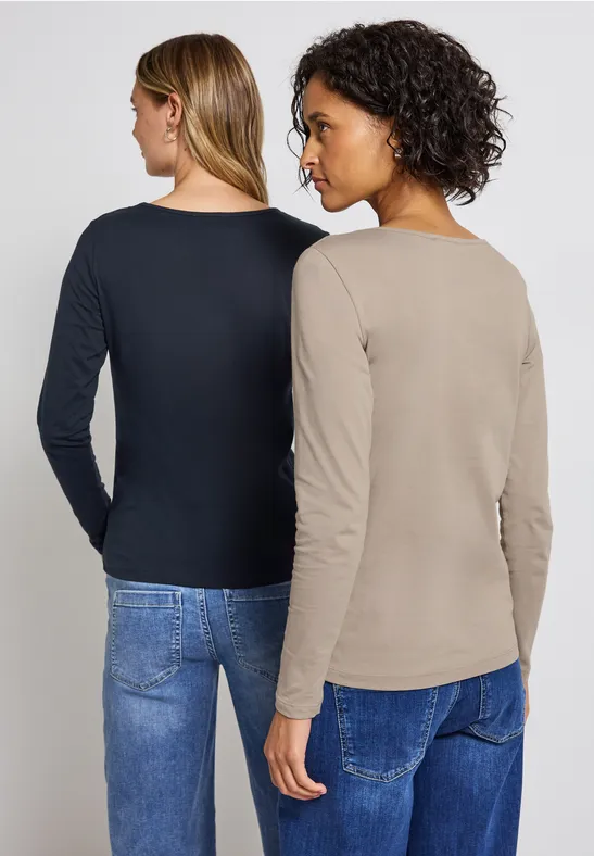 2-pack shirts met lange mouwen null
