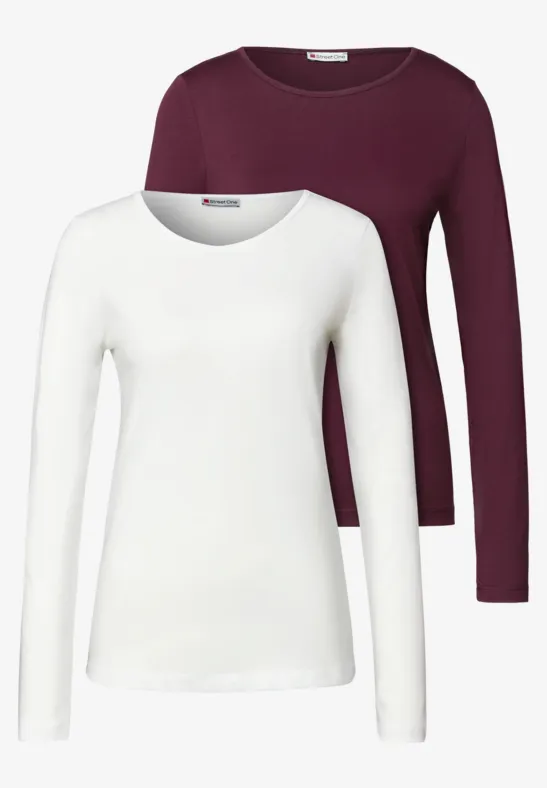 2-pack shirts met lange mouwen null