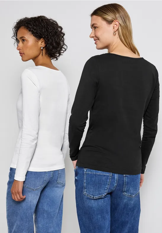 2-pack shirts met lange mouwen null