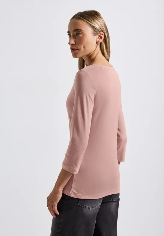 Basic Shirt mit Knopfdetail faded rose