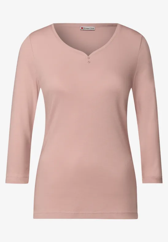 Basic Shirt mit Knopfdetail faded rose