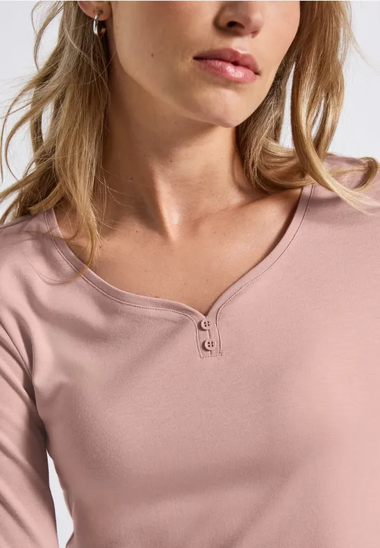 Basic Shirt mit Knopfdetail faded rose
