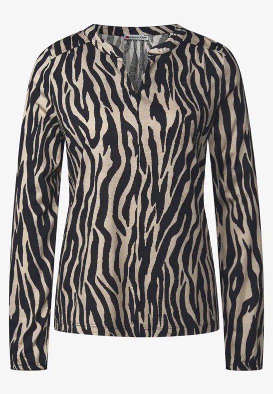 Print-Shirt im Tunika-Look Black