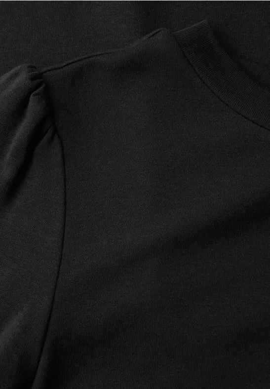 Basic Shirt met rimpels Black