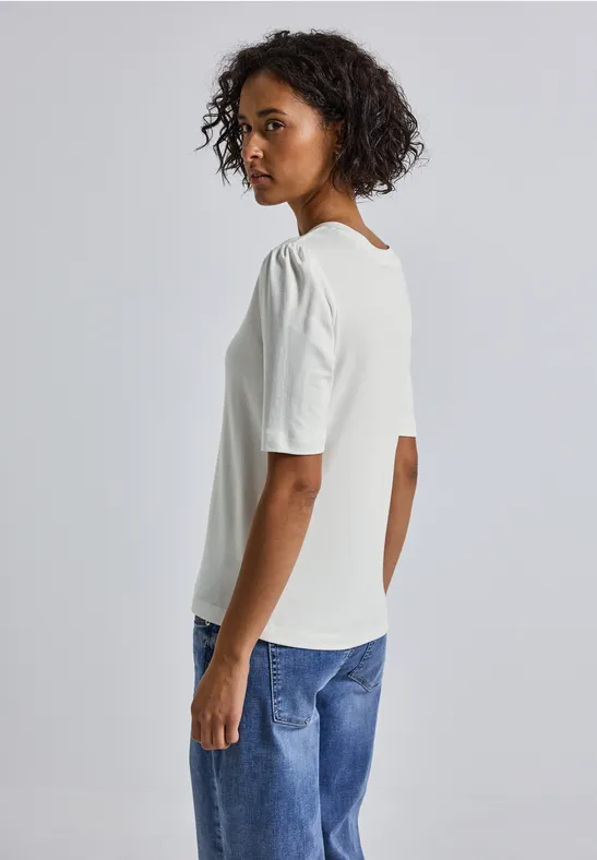 Basic Shirt met rimpels off white