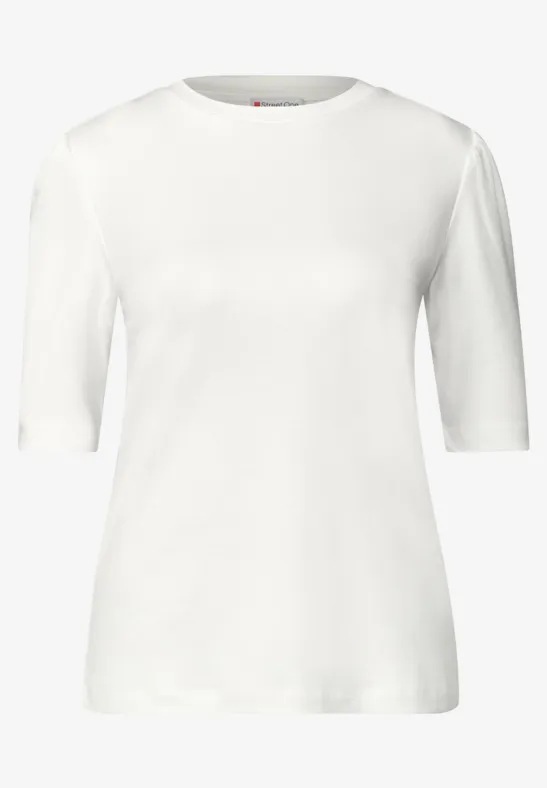 Basic Shirt met rimpels off white