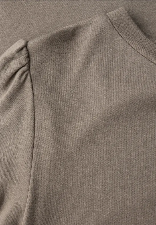 Basic Shirt met rimpels bark brown