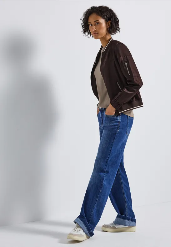 Basic Shirt met rimpels bark brown