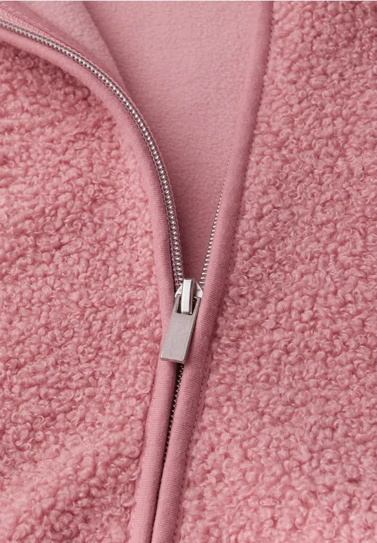 Teddy-Jacke mit Kapuze powder pink
