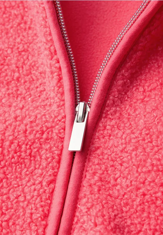 Veste Teddy avec capuche striking coral