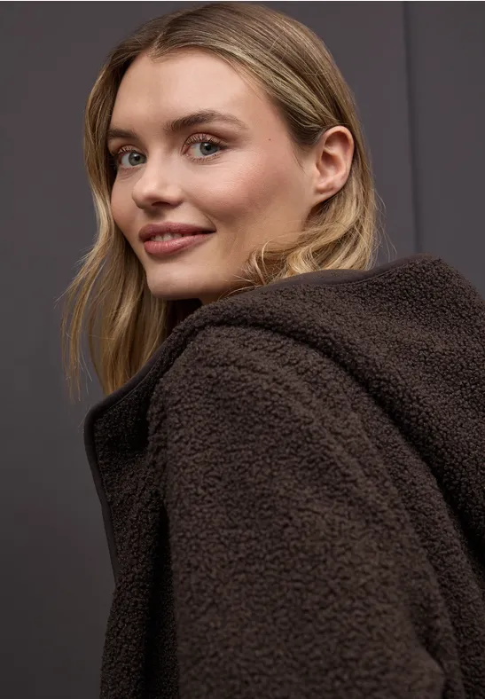 Veste Teddy avec capuche molten earth