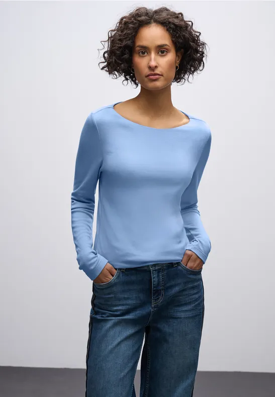 Basic shirt met lange mouwen null