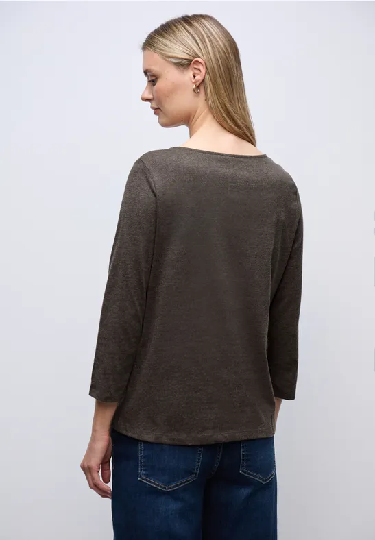 Shirt met vierkante halslijn null