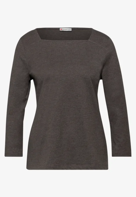 Shirt met vierkante halslijn null
