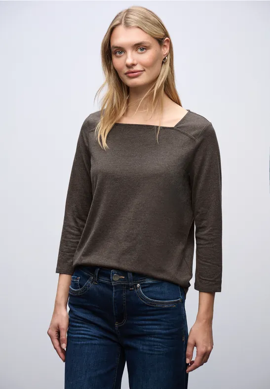 Shirt met vierkante halslijn null