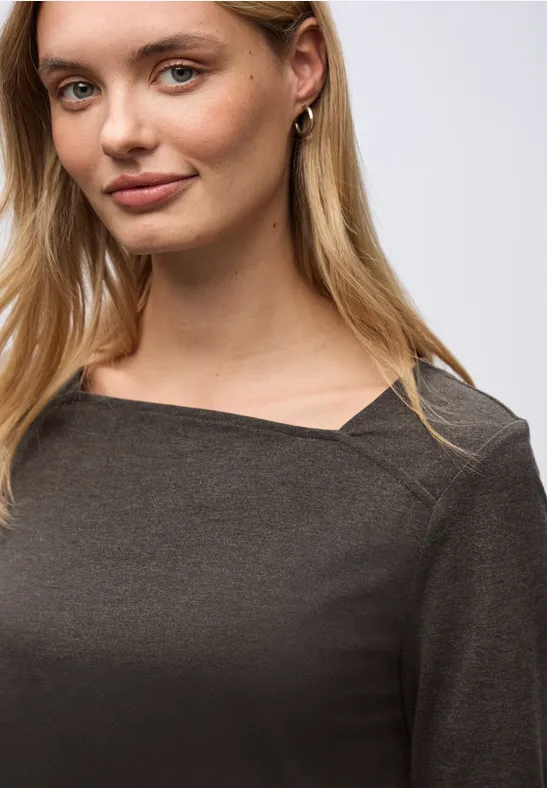 Shirt met vierkante halslijn null