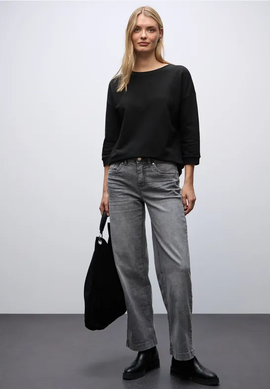Gestructureerd gemengd shirt Black
