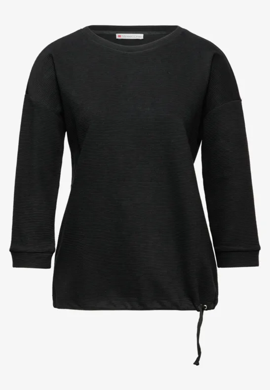 Gestructureerd gemengd shirt Black