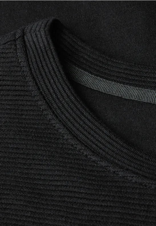 Gestructureerd gemengd shirt Black