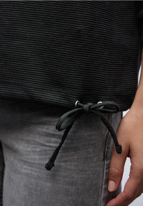 Gestructureerd gemengd shirt Black