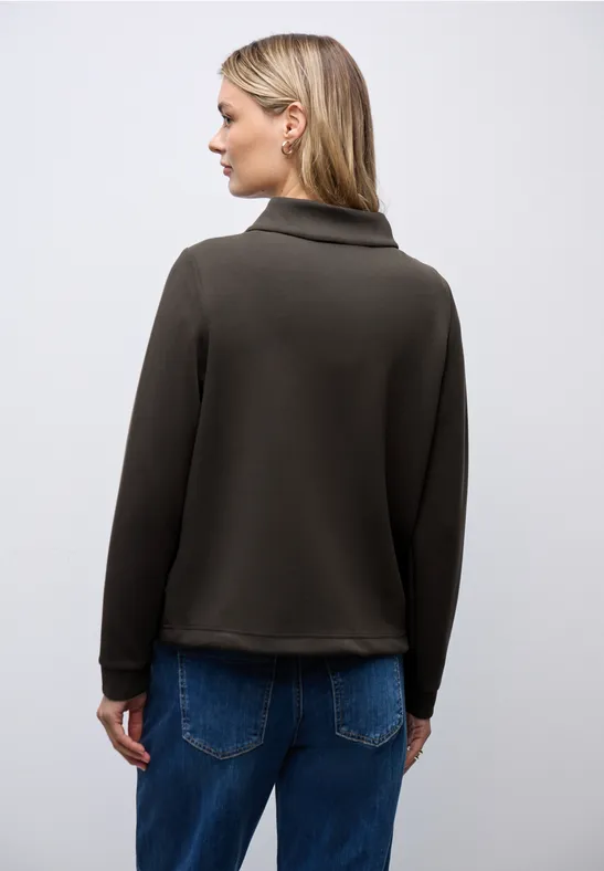Silk-Look jas met ritssluiting darkest brown