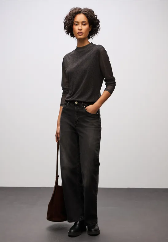 T-shirt en maille Leo darkest brown