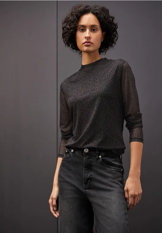 T-shirt en maille Leo darkest brown