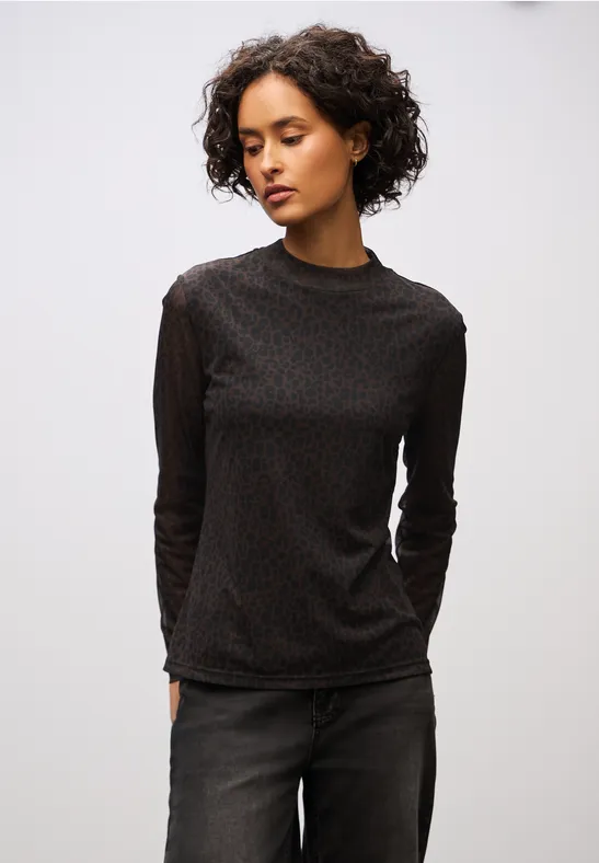 T-shirt en maille Leo darkest brown