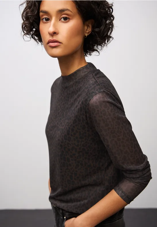 T-shirt en maille Leo darkest brown