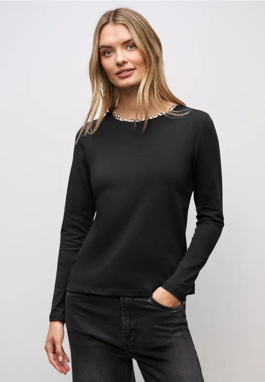 Shirt met leodetails Black