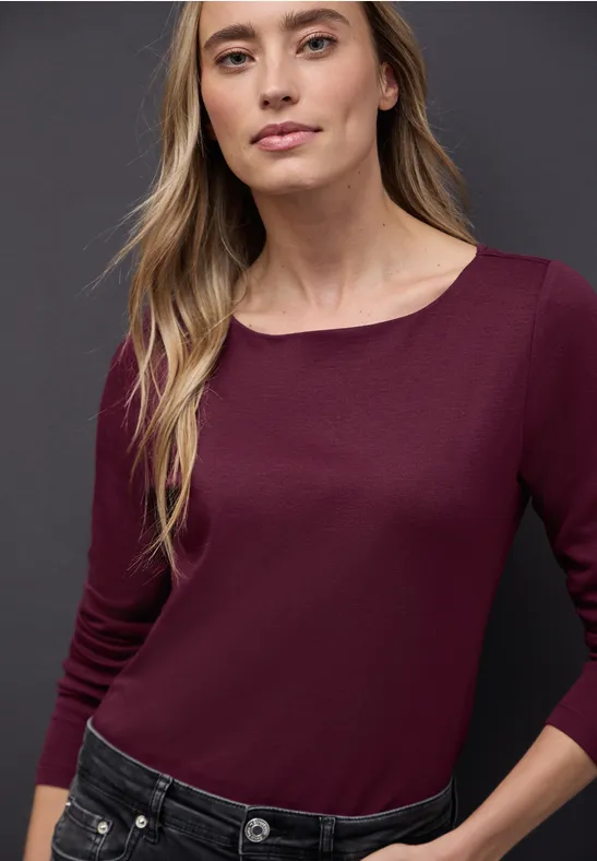 Basic shirt met lange mouwen noble red
