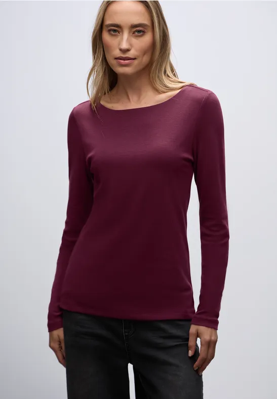 Basic shirt met lange mouwen noble red