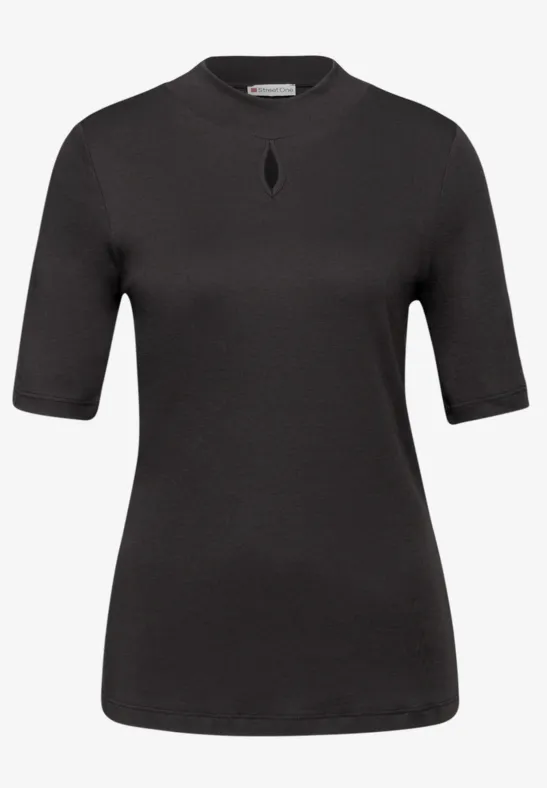 Shirt met uitgesneden detail darkest brown