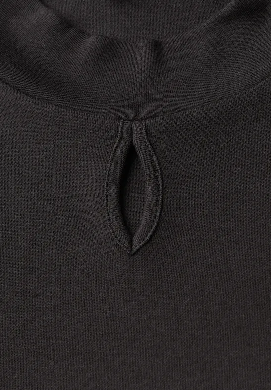 Shirt met uitgesneden detail darkest brown