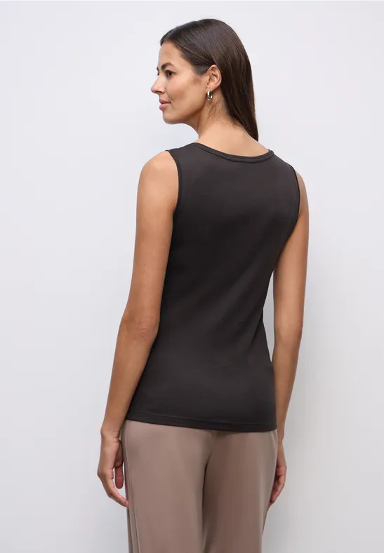 Top avec détail de boutons darkest brown
