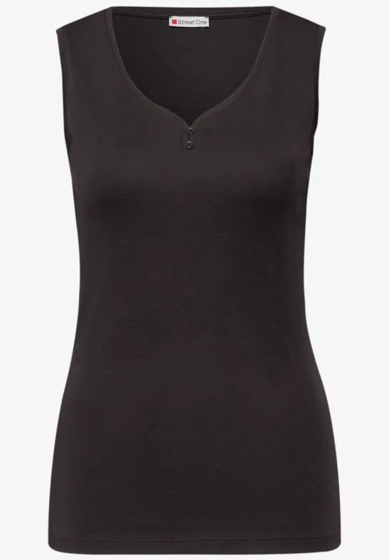 Top avec détail de boutons darkest brown