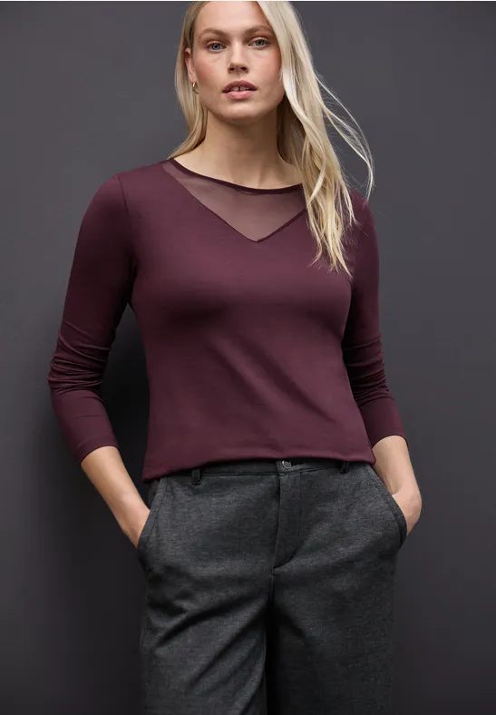 T-shirt avec détails en mesh Jazz Berry