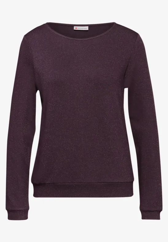 Glitzer Strick-Look Shirt jazz berry